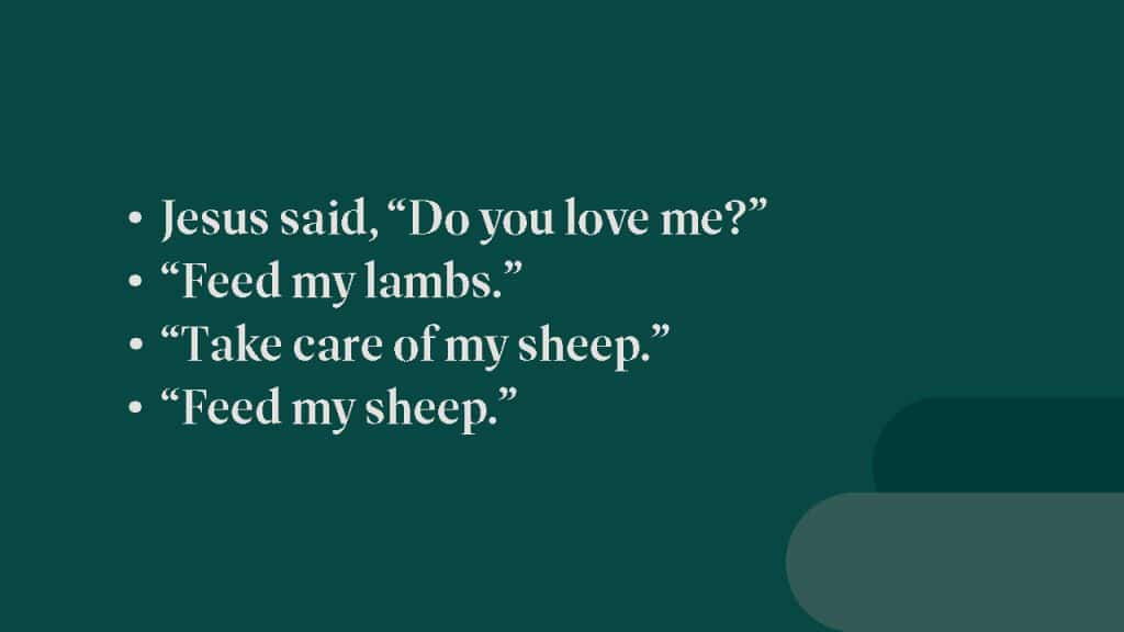 If you love me, feed my sheep.