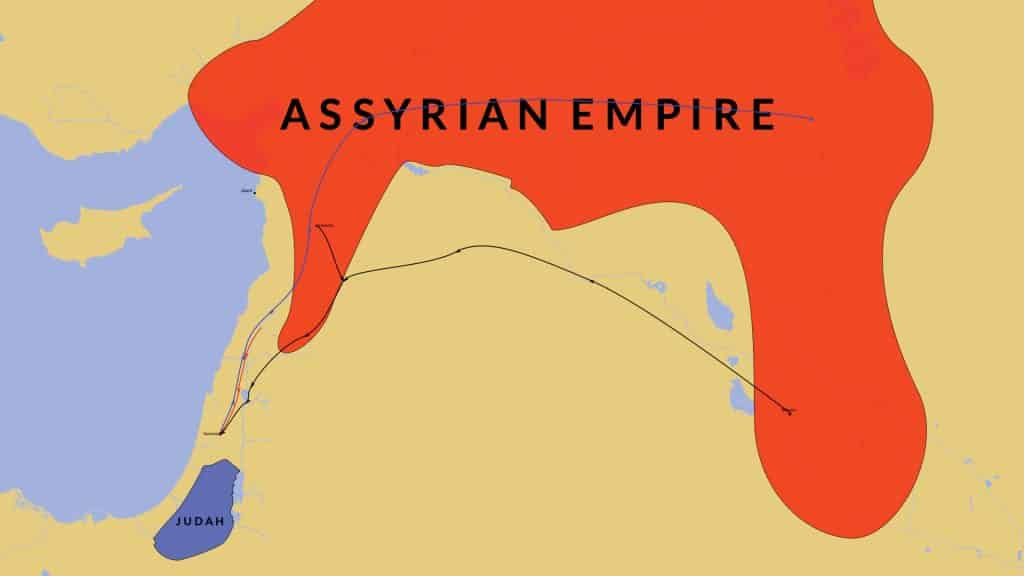 Map of Assyrian Empire north of Israel